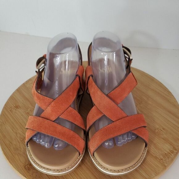 Sofft Fairbrook Women's Suede Sandals Sunset Orange Size 9 - Picture 4 of 8